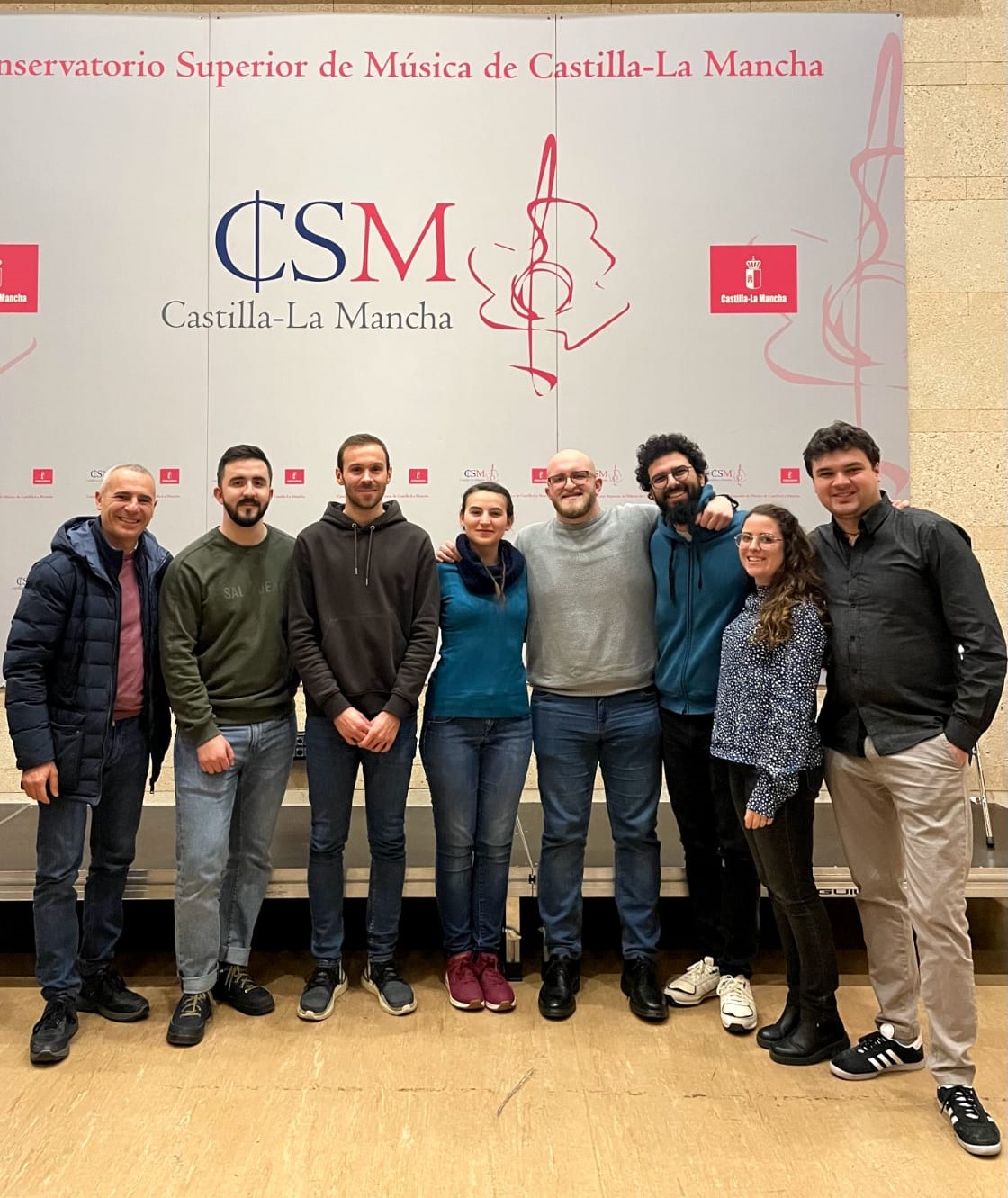 Gli studenti Clara Galvano e Vincenzo Faraone e il Prof. Antonino Peri al Sax Meeting 2024 (Conservatorio di Castilla-La Mancha, Spagna)