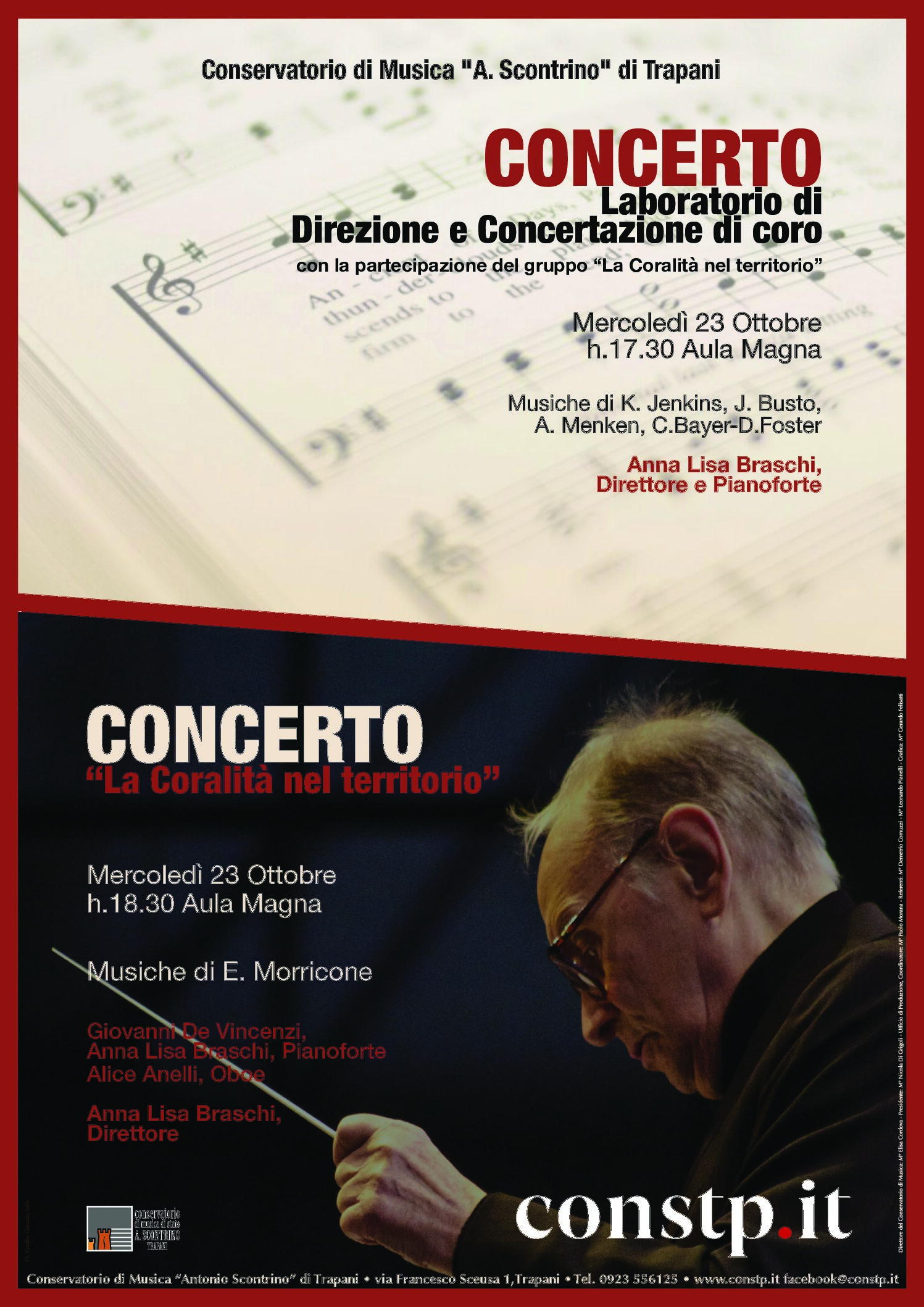 LOCANDINA CONCERTO LABORATORIO DI DIREZIONE E CONCERTAZIONE CORO E CONCERTO LA CORALITA' NEL TERRITORIO DEL 23 OTTOBRE 2024