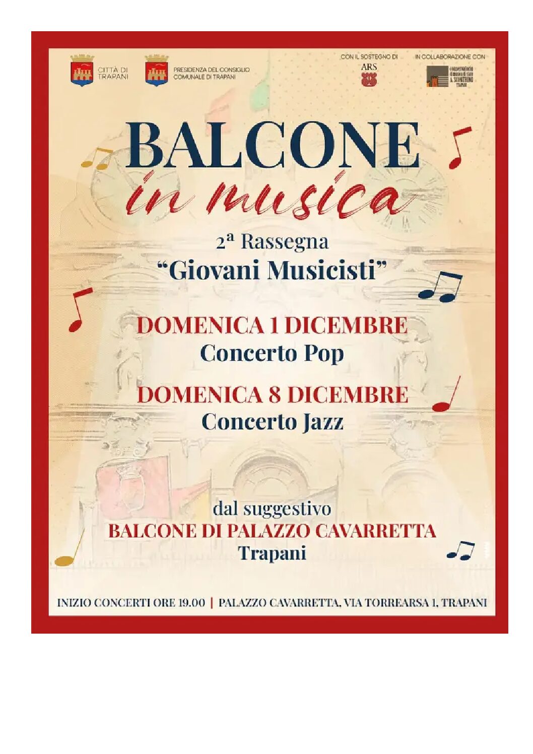 LOCANDINA BALCONE IN MUSICA 1 e 8 DICEMBRE 2024