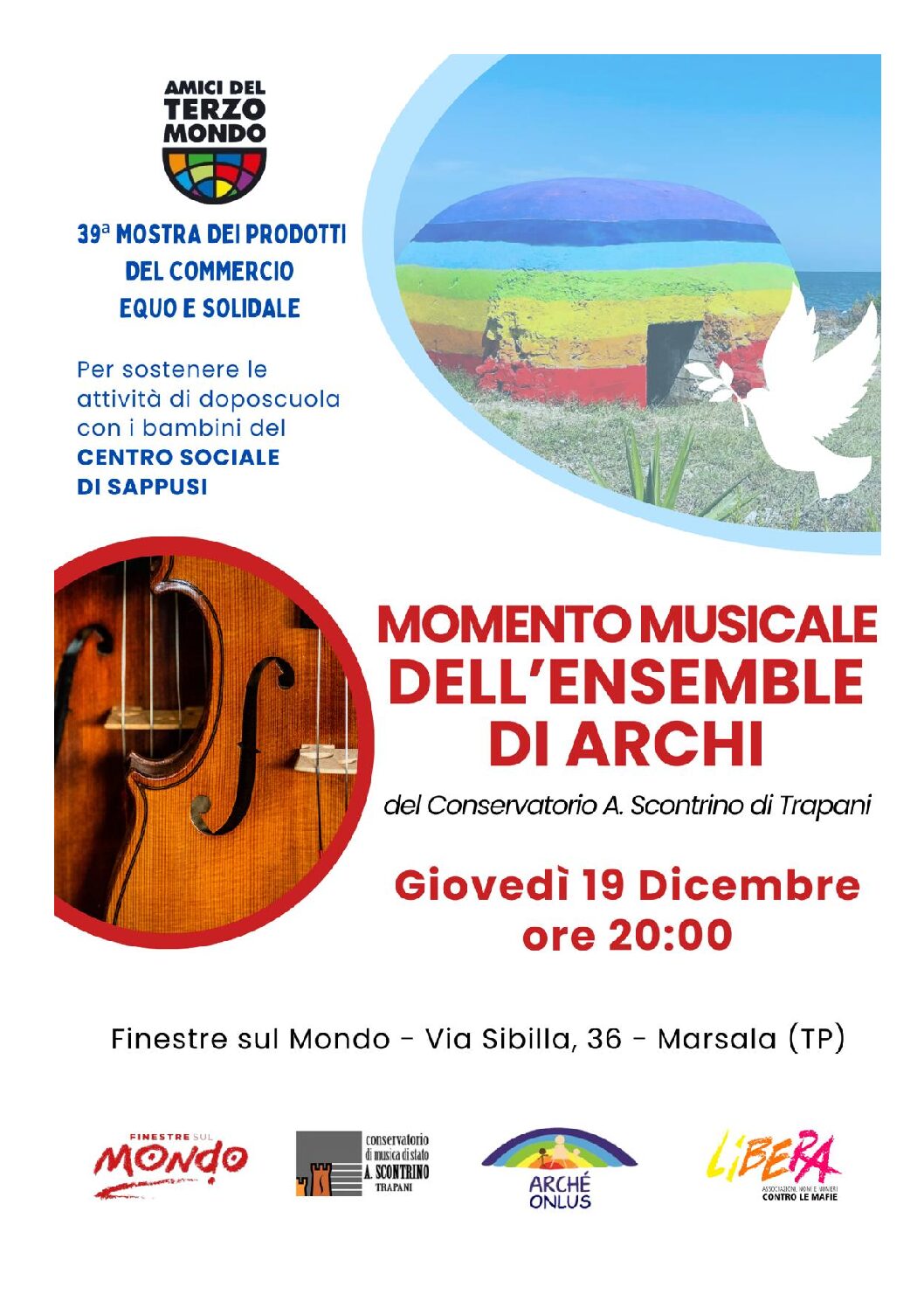 Locandina momento musicale del 19 dicembre 2024 Associazione Amici del Terzo Mondo