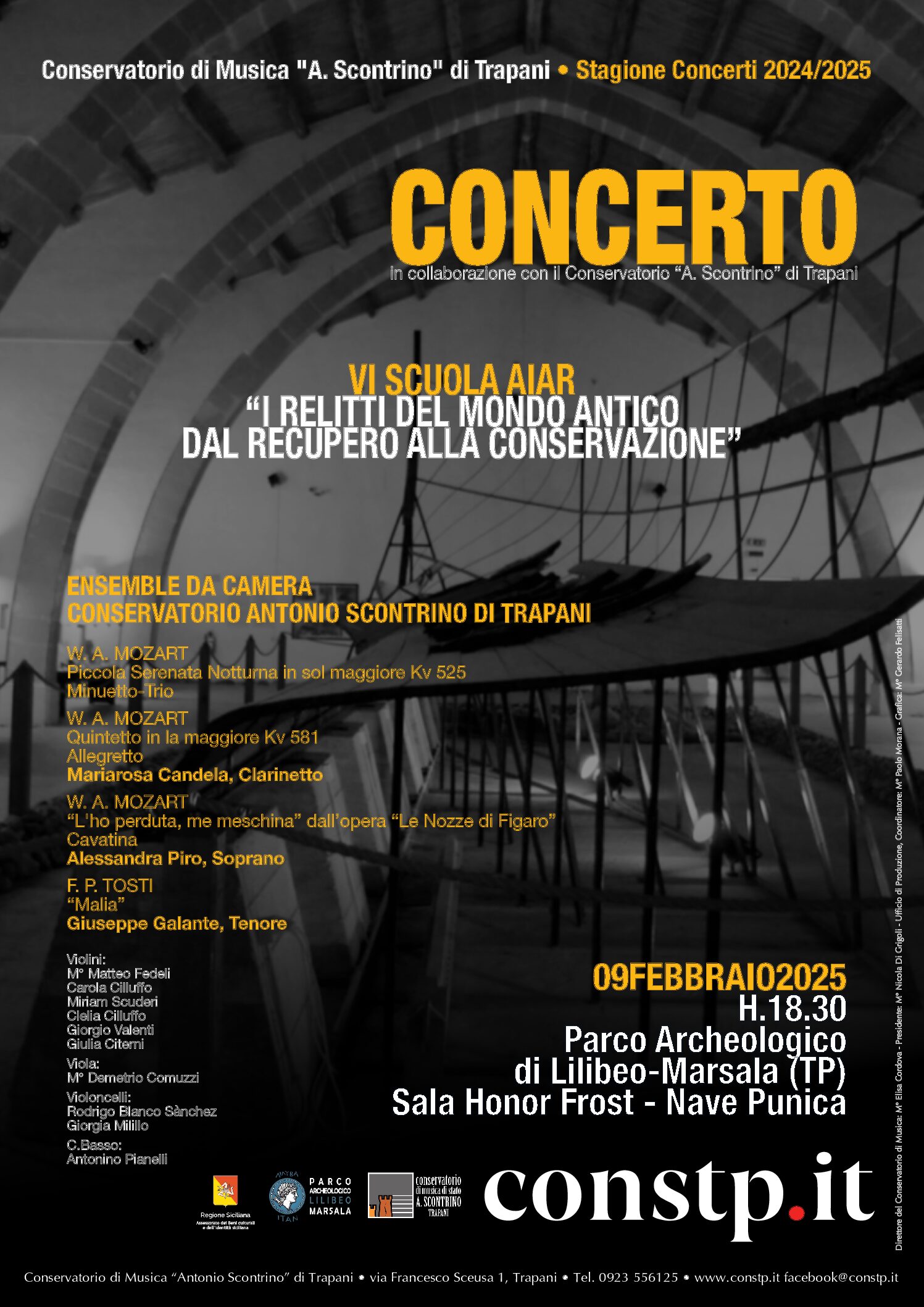 LOCANDINA CONCERTO 9 FEBBRAIO 2025 PARCO ARCHEOLOGICO LILIBEO MARSALA